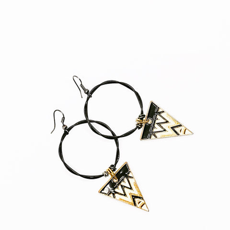 Tribal Triangle Hoop Earrings