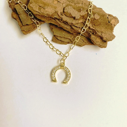 Gold Horseshoe Charm Anklet